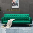 thumbnail image 6 of Aukfa Velvet Futon Convertible Sofa Bed for Home Office, Green, 6 of 10
