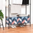 thumbnail image 3 of Yayeee Foldable Storage Basket for Shelves with Handles Waterproof Cloth Bins, Blue Geometric, 3 of 7