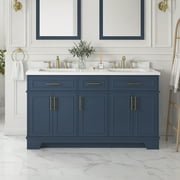 Ove Decors Emery 60 in W x 22 in D Freestanding Bathroom Vanity with Sink, Midnight Blue