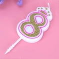 thumbnail image 3 of Cake Decorations, Eco-Friendly Non-Toxic Birthday Candles, Smokeless Wax For Clean Celebration, Pink Glitter Enhances Any Theme Party, Exquisite, 3 of 5