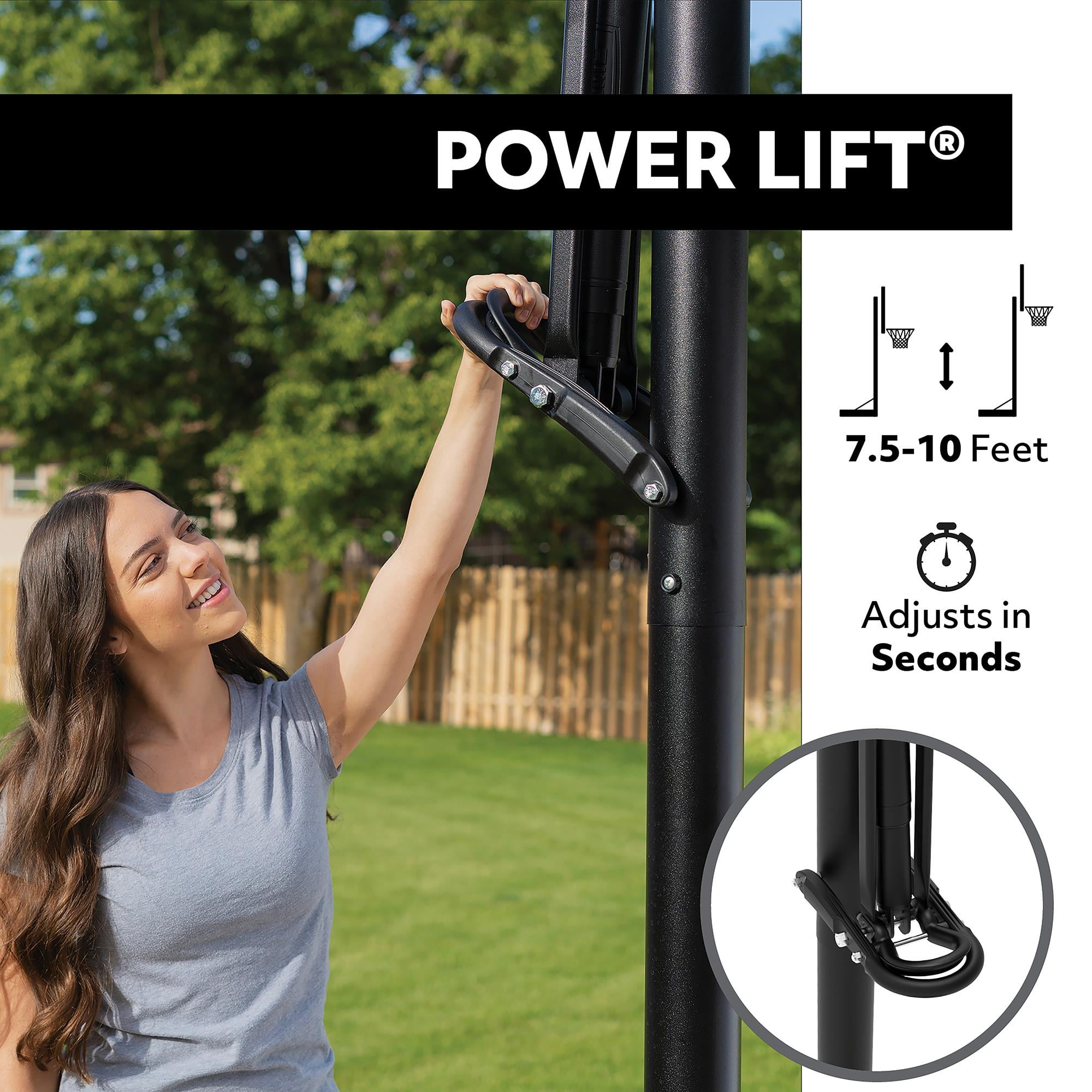 Lifetime 7.5ft. – 10ft. Adjustable Height 54” Shatterproof Outdoor Portable Basketball System (90962)