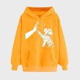 thumbnail image 2 of Oalirro Yellow Womens Long Sleeve Drawstring Hoodies Fall Winter Pullover Valentine's Day Gift for Her, 2 of 6
