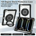 thumbnail image 6 of TECH CIRCLE for iPad Air 5th 4th Gen Case 2022 2020 10.9 inch & iPad Pro 11 Case 4th/3rd/2nd/1st Gen,Rotating Foldable Handle Stand Full-Body Shockproof Rugged Protection Kids Girls Cover,Black, 6 of 6