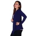 thumbnail image 2 of Simply Ravishing Women's Basic Long Sleeve Hip Length Open Drape Cardigan, 1X, Sage, 2 of 4