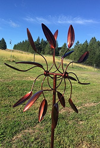Garden Kinetic Wind Spinner: Bronze Twirler by