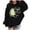 Black, variant on SRZYMJ Girls Long Sleeve Hooded Pullover Soft Graphic Print Casual Sweatshirt Comfortable Everyday Wear Playful Outerwear For Children
