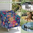 thumbnail image 3 of Renewold Waterproof Outdoor Chair Covers Anti-UV Wind-Proof Patio Swivel Chair Covers for Lawn Patio Furniture Fits up to 38W x 38D x 36H Inches, Bohemian Flower Purple, 3 of 7