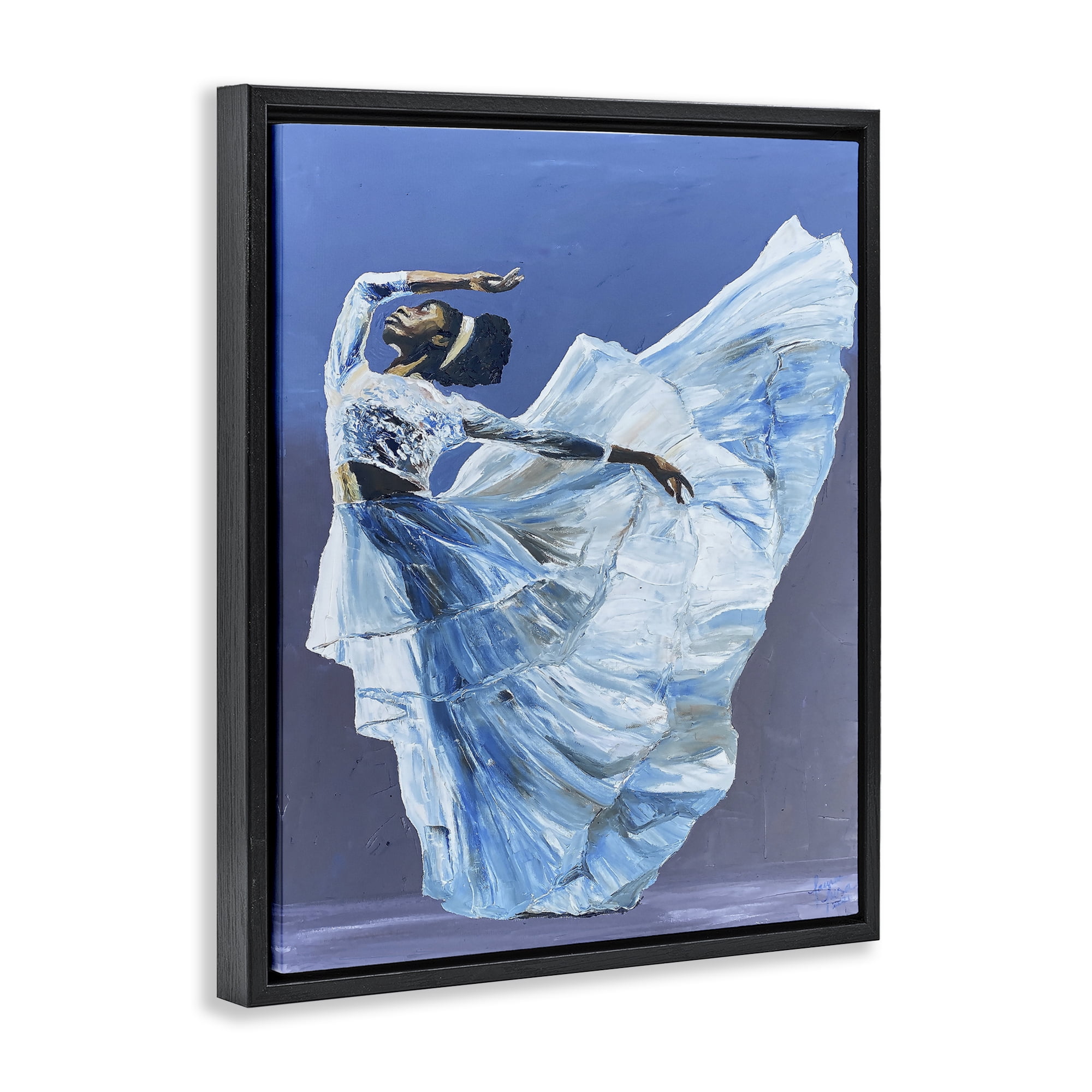 Stupell Industries Young Queen Dancer Black Framed Floater Canvas Wall Art, design by Lauren Luna