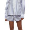 thumbnail image 2 of Biezeib Women's Summer Casual Pajama Shorts Elastic Band Loose Fit Button Striped Lounge Shorts, 2 of 6