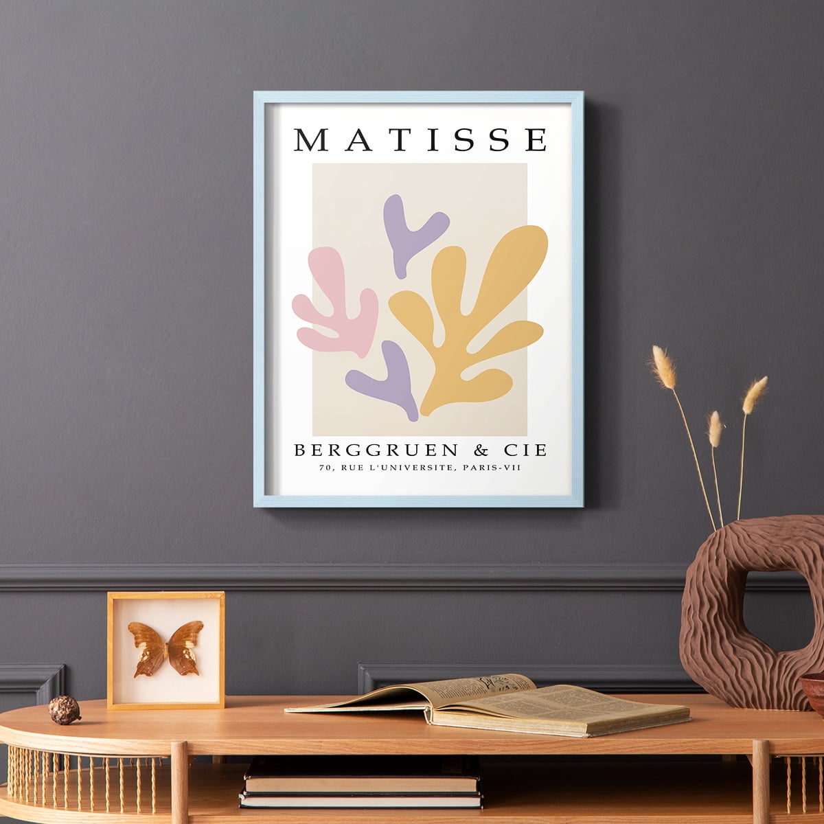 Matisse CCCXXXIV in Blue Solid Wood 22 x 28 Framed Print