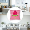 thumbnail image 5 of nygtbtfer Throw Pillow Covers Decorative Summer Fruits Theme Pink Cartoon Watermelon Square Cushion Cover Throw Pillow Case for Home Live Room (Pink Cartoon Watermelon) White, 5 of 7