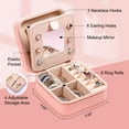 thumbnail image 2 of IEFSHINY Initial Travel Jewelry Box for Women Girls Portable Waterproof Storage Box Holder for Earrings Rings Necklaces Bracelets Chains for Women Girls Jewelry Gifts, 2 of 7