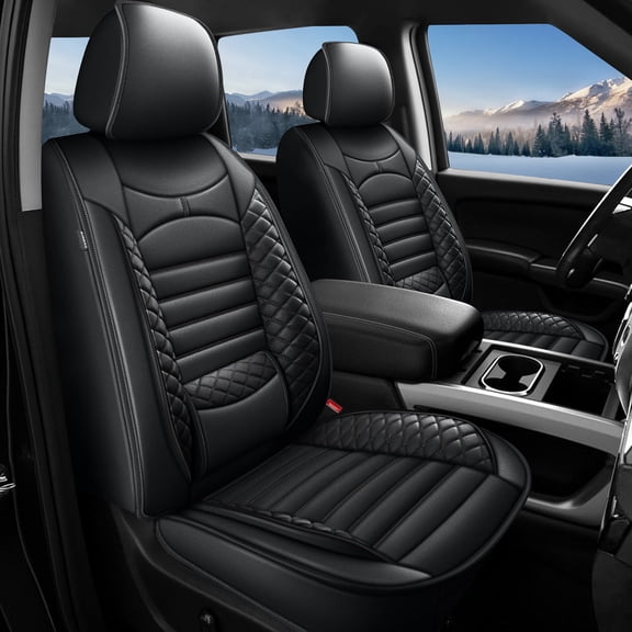 LAONNVIR Seat Covers Fit for Chevrolet Silverado/GMC Sierra Silverado 1500 2500HD 3500HD 2007-2026 Trail Boss Z71 Crew Double Extended Cab Leather Truck Seat Covers Full Set