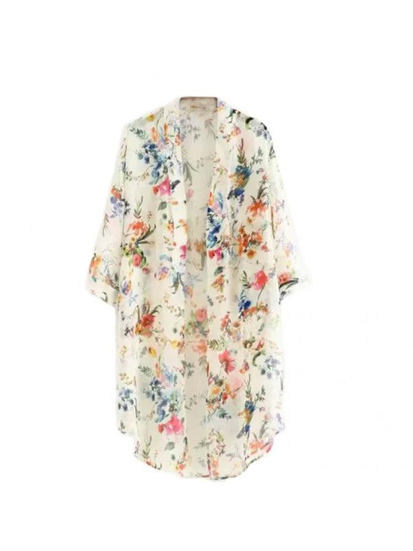 long floral cardigan duster