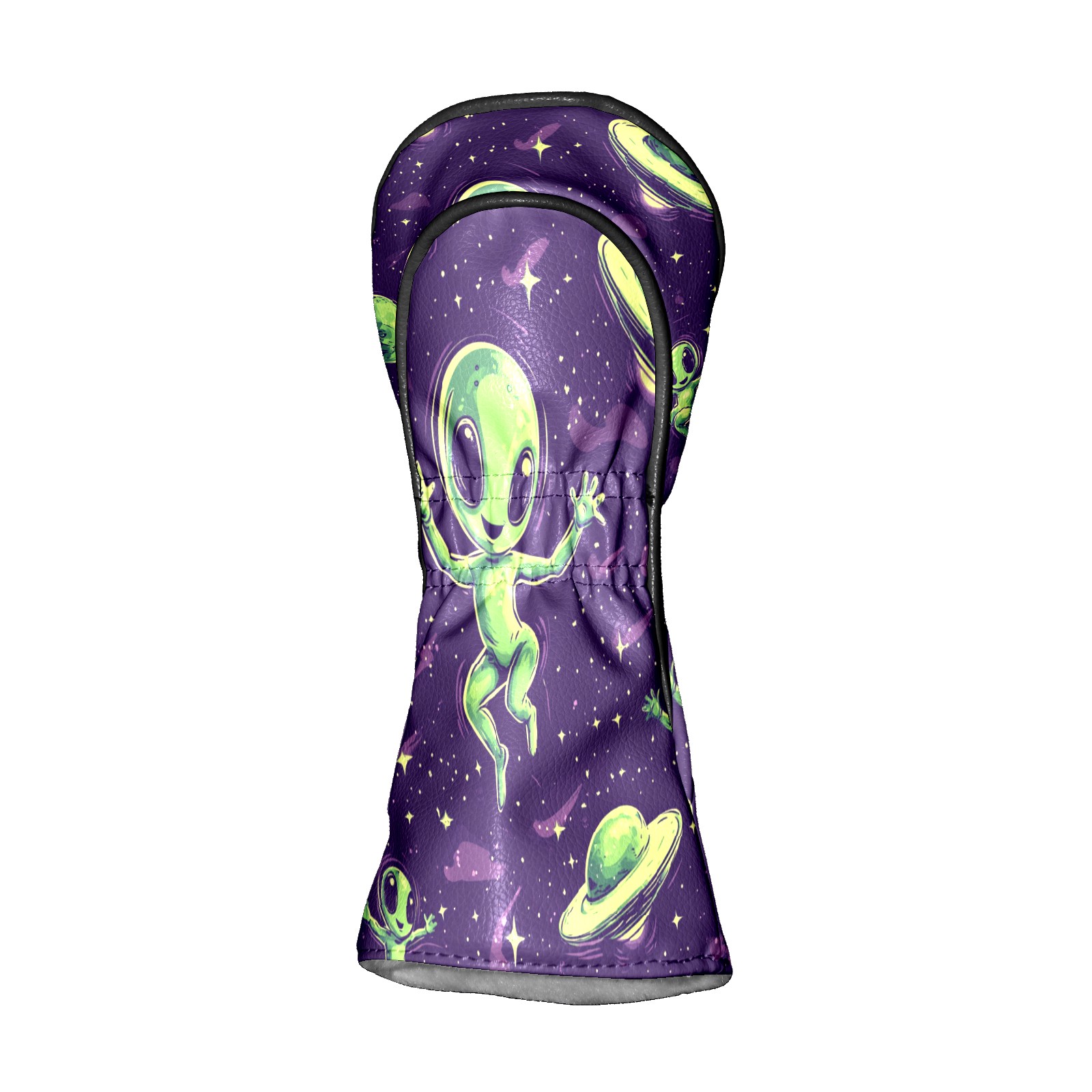 Golf Club Covers PU Leather Waterproof Head Covers for Fairway Woods Hybrids Green Alien