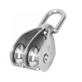 thumbnail image 4 of 2PCS 304 Stainless Steel Pulley M20 Fixed Pulley Double Wheel Lifting Sheave Rope pulley Mini Metal Sheave Lifting Wheel Tools ,Work Smooth and Silent, 4 of 6