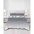 thumbnail image 2 of Quilts Full Size Bedding Set, White Gray Ombre Lightweight Quilted Comforter, Modern Abstract Striped Polka Dots Soft Reversible Bedspread Coverlet with Pillow Covers for All Season, 78" x 90", 2 of 7