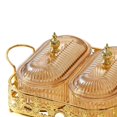thumbnail image 6 of Dualoai Dried Fruit Tray Divided Serving Dishes Nuts Tray Food Storage Box Nut and Candy Brown 2 Grid, 6 of 9
