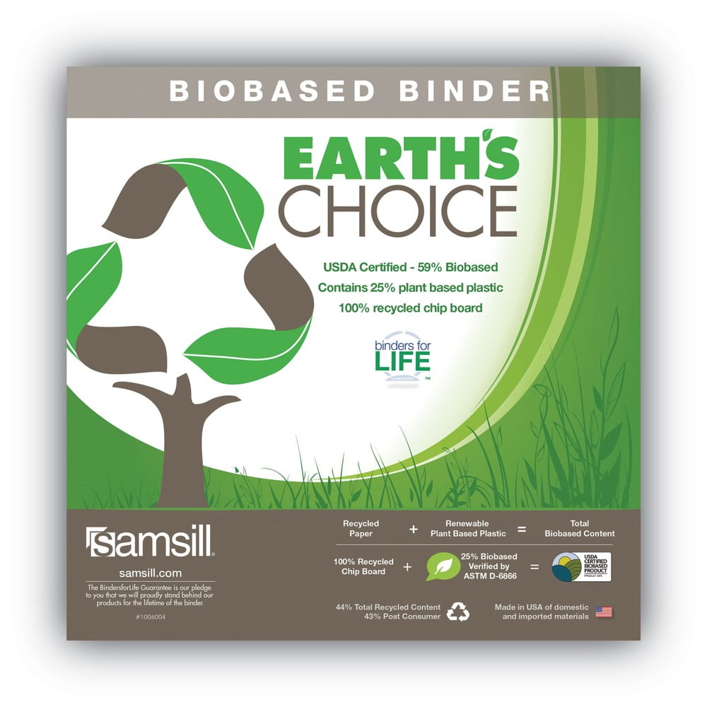 Samsill U69540 Earth's Choice 11 in. x 8.5 in. 1.5 in. Capacity Plant-Based BOHO D-Ring View Binders - Rose (2/Pack)