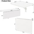 thumbnail image 2 of CZMJY 31.5" Wall Mounted Folding Desk, Drop-Leaf Floating Desk with Spacious Surface, Space-Saving Foldable Wall Table for Study, Bedroom, Bathroom, Balcony & Small Spaces, 2 of 8