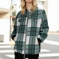 thumbnail image 2 of RQYYD Shackets for Women Fashion Casual Zip Up Flannel Plaid Jackets Long Sleeve Baggy Outwear Coat Fall Clothes, 2 of 4