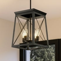 Luxury Industrial Chandelier, 21H x 15.5W, with Modern Farmhouse Style, Midnight Black, UHP3921 by Urban Ambiance