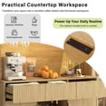 thumbnail image 4 of 72.2" High Bar Cabinet With Electrical Outlet And LED Light, Wine Bottle Storage With Nine-Grid Wine Rack,Multi-Functional Home Sideboard For Dining Room And Hallway,Natural, 4 of 22