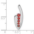 thumbnail image 3 of Sterling Silver Polished Fancy Red CZ Slide Pendant Charm, 3 of 4