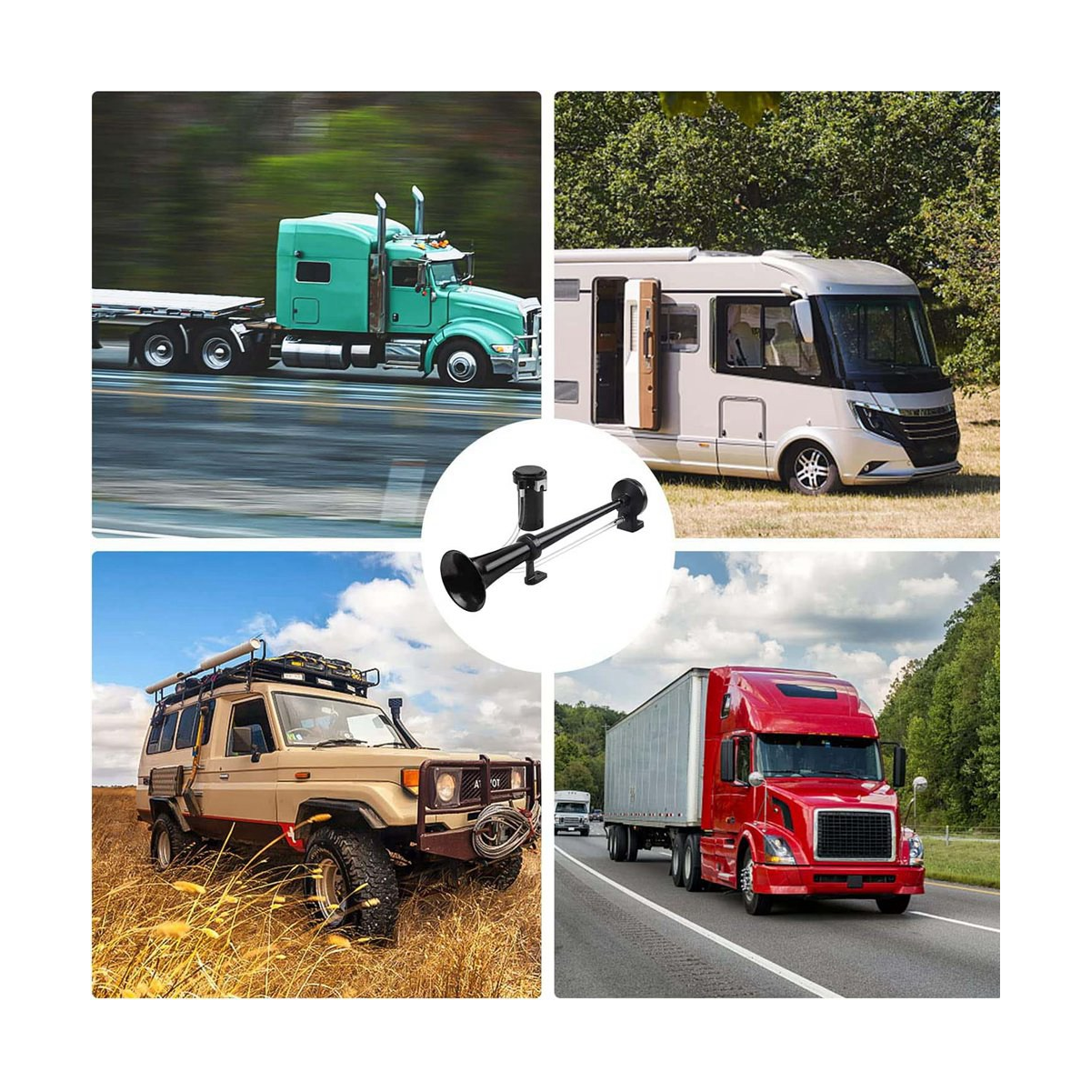 150Db 24V Train Horn for Truck, Single Trumpet Truck Air Horn, for 24V Vehicles Train Car Ship Boat Lorry, 17 Inch