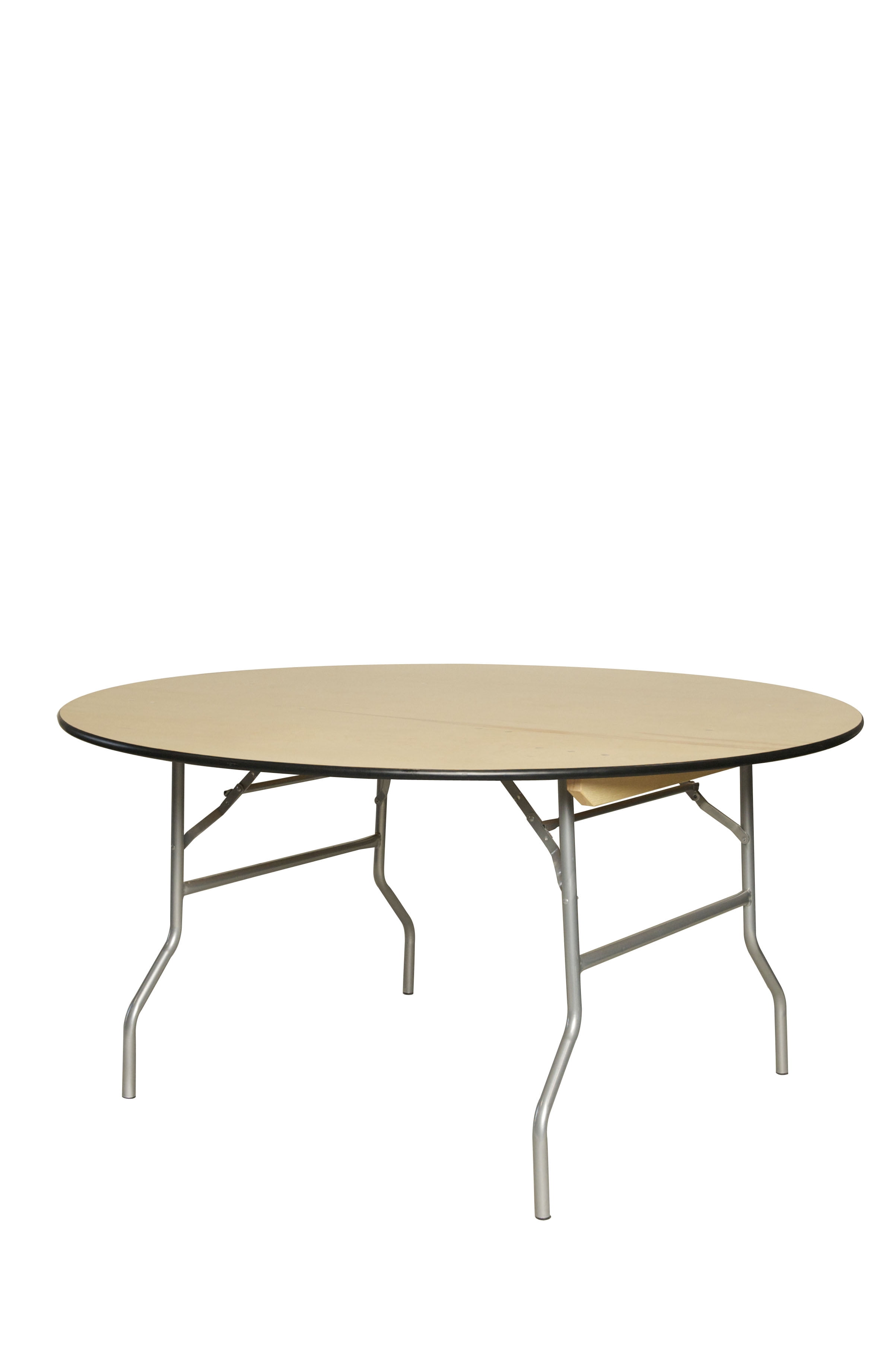 Table 60" WFT Series Birch Wood Round Rubber Edge