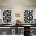 thumbnail image 4 of Halloween Tier Curtains Set of 3 - Spooky Ghost Pumpkin Skull Print Kitchen Window Treatments with Valance, 4 of 6