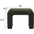 thumbnail image 3 of Modern Ottoman Foot Rest, Tufted Square Ottoman, Small Vanity Chair Footstool, Plush Green Fabric Cube Ottomans for Entryway, Living Room, Bedroom, 3 of 17