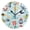 Black, variant on Trees Starfishes Lighthouses Swim Circles Cartoon Round Wall Clock Silent Analog Battery Operated Gold Pointer Home Decor 9.84" Diameter