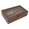thumbnail image 1 of Oubit Men Watch Box,Wooden Watch Box Dustproof Sunglass Organizer Watch Box Organizer True to Its Promise, 1 of 9