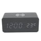 thumbnail image 5 of Reloj Digital de madera LED negro teléfono carga inalámbrica pantalla de temperatura Control de voz 3 brillo Reloj de escritorio Digital, 5 of 5