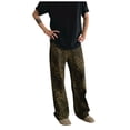 thumbnail image 3 of Zszcpp Work Pants Men Retro Leopard Print Straight Leg Jeans Unisex Wide Leg Trousers Casual Trouser, 3 of 7