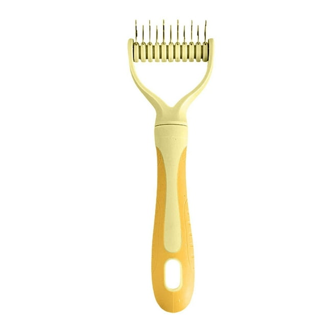 Double-Sided Pet Hair Comb - Stainless Steel, Detangling Design - Safe for All Coat Types, Prevents Scratching - for Grooming Cats and Dogs
