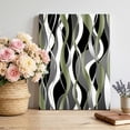 thumbnail image 2 of Canvas Wall Art, Sage Green Stripe Framed Canvas Prints for Kitchen Bedroom, Grey White Geometric Modern Abstract Small Gallery Wrapped Wall Decor for Home Office, Gifts, 8"x12" Ship Next Day, 2 of 9