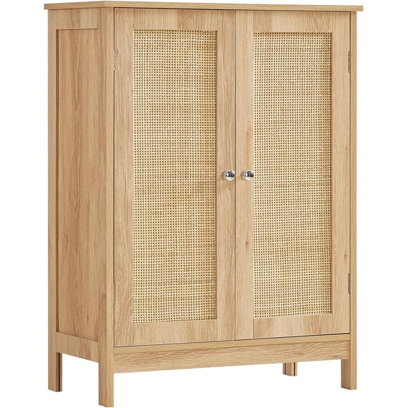 Storage Cabinet, Rattan Cabinet with Adjustable Shelf, for Living Room, Entryway, Kitchen