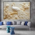 thumbnail image 2 of Mudket Canvas Wall Art Framed Ready to Hang White Peacock Pearl Plum Blossom Floral Print, Animal Floral Wall Decor Canvas Artwork for Living Room Bedroom Office Wall Pictures - 12"L x 8"W, 2 of 10