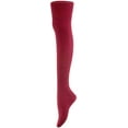 thumbnail image 3 of Lovely Annie Women's 3 Pairs Incredible Thigh High Cotton Socks. Durable And Super Soft For Everyday Relaxed Feet Size UK 2-6 A1025(Wine), 3 of 9