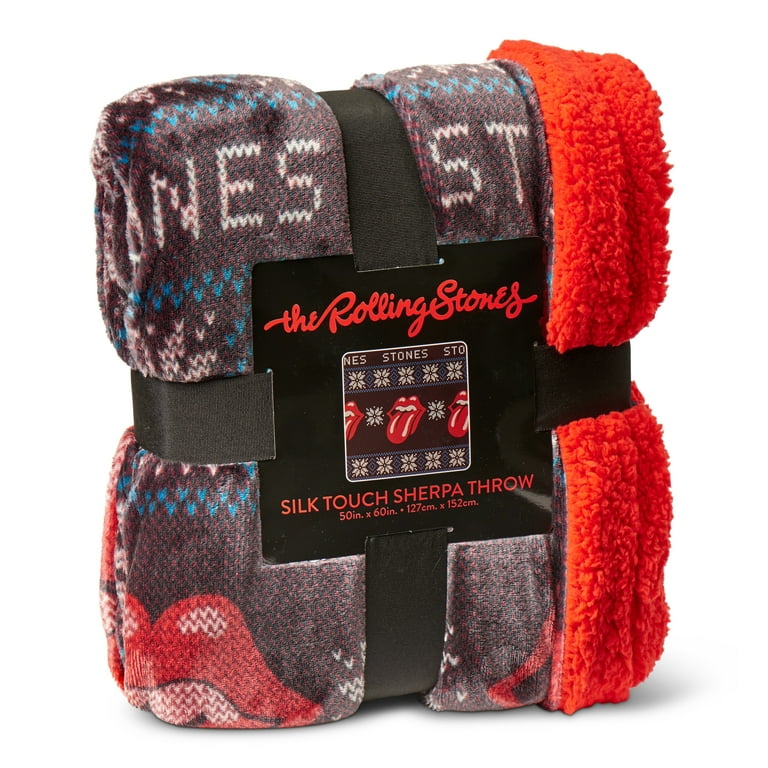 Rolling Stones Holiday Sweater Silk Touch Throw Blanket with