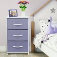 thumbnail image 5 of GGI International 3 Drawer Bedside Nightstand End Table Bedroom Dresser, Pastel Colors Purple, 5 of 6