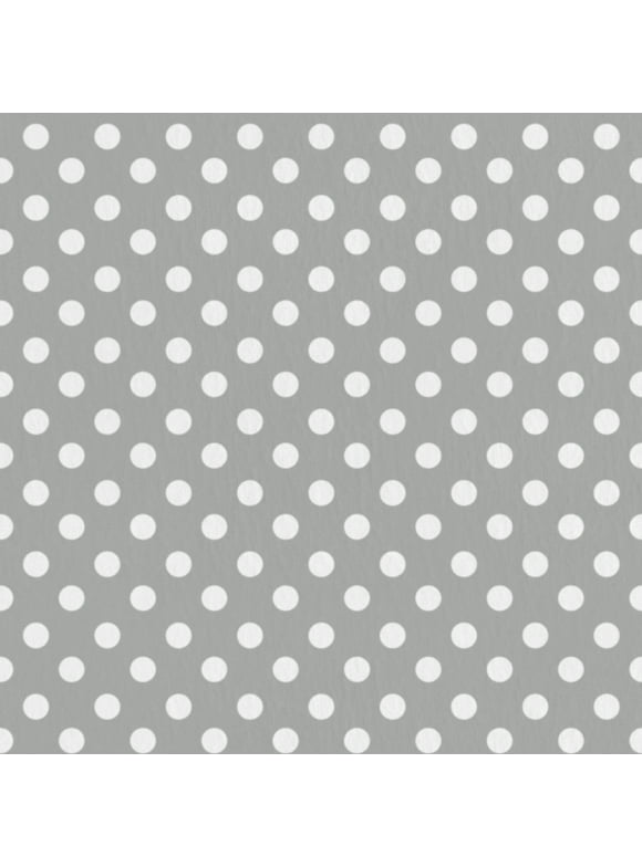 Mainstays 42" x 1.5 yd Cotton Light-weight Flannel Polka Dots Precut, Gray/White