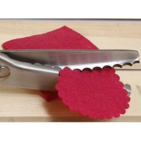 - MYL 1 Piece 7MM Professional Dressmaking Scalloped Edge Pinking Shears Scissors Clipper For Thin Fabrics, Linings, Leather, And Craft