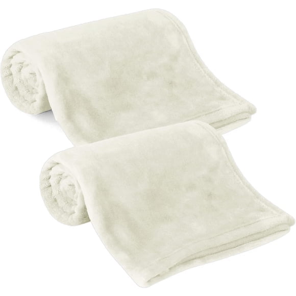 Set de 2 Cobijas para Bebé, Bluelander de Franela, Liso, Perla