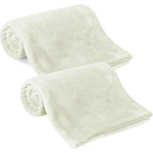 Set de 2 Cobijas para Bebé, Bluelander de Franela, Liso, Perla