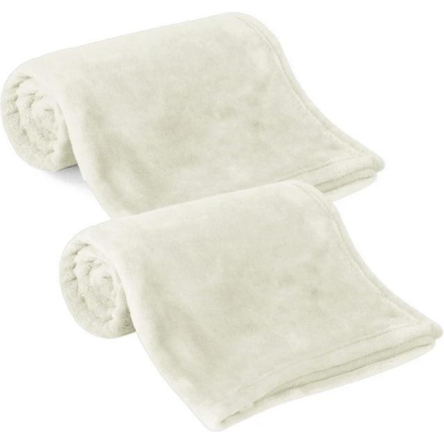 Set de 2 Cobijas para Bebé, Bluelander de Franela, Liso, Perla