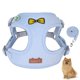 thumbnail image 1 of Juego de correa para arnés para perros con diseño reflectante ajustable, arnés para perros sin tirones para caminar, hacer senderismo y entrenar(azul), 1 of 6
