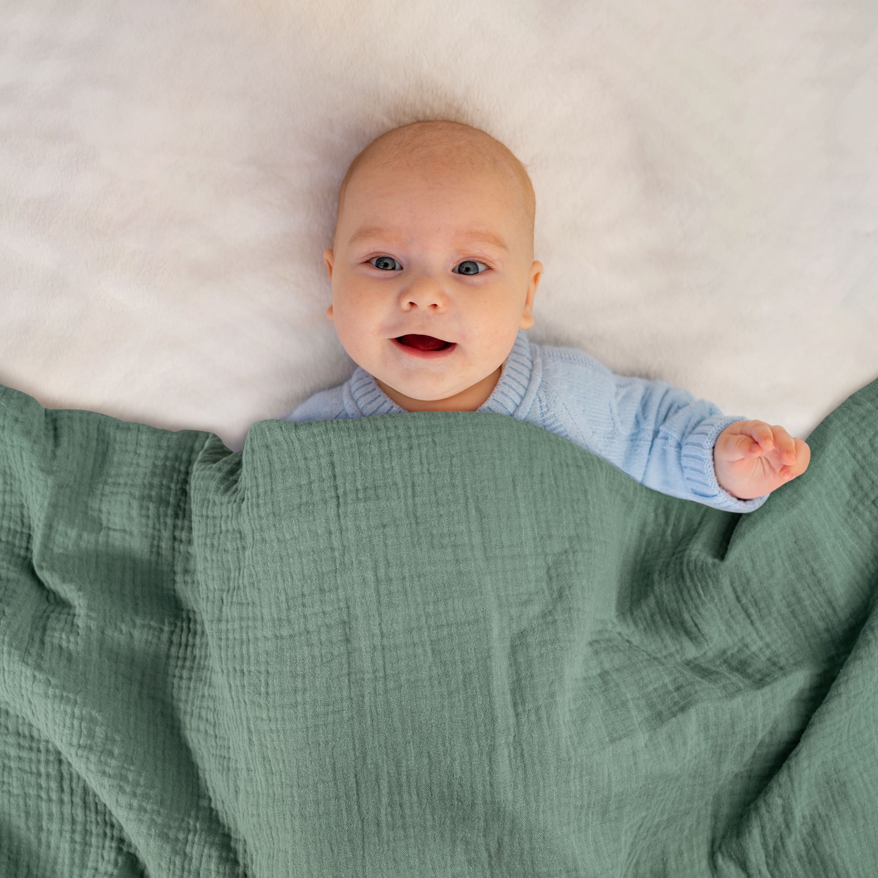 Gllquen Baby Muslin Cotton Swaddle Blankets 4-Pack, Lakes photo 4